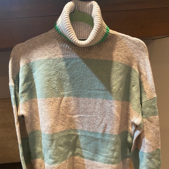 J. Crew Stripped Turtleneck Sweater In Super Soft Yarn - Picture 2 of 13